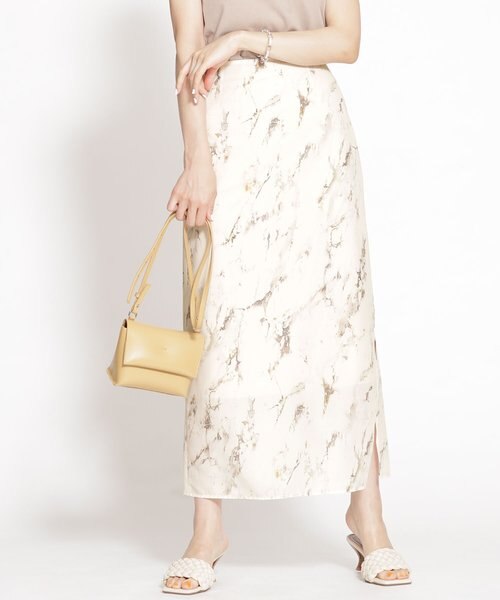 UNITED TOKYO◆ハウライトプリントスカート 大理石 ストーン 美品 UNITED TOKYO◇ハウライトプリントスカート 大理石 ストーン 美