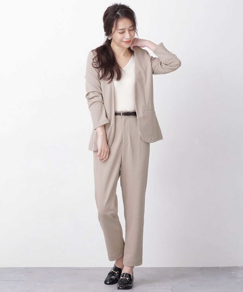 ナノユニバース WEB限定/カットジョーゼット ジャケット＋パンツ セットアップ WEB限定／カットジョーゼットジャケット＋パンツセットアップ｜ナノ