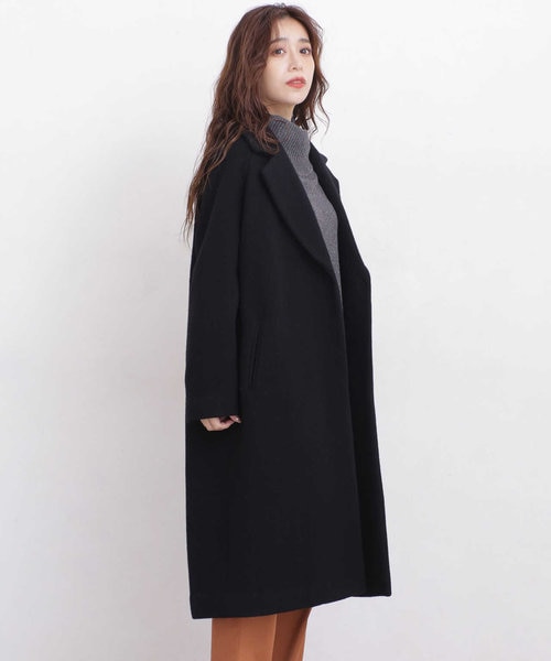 新品タグ付ナノユニバースウール100%コート 尾州産ウール WEB限定／尾州ウールビックチェスターコート｜ナノ・ユニバース