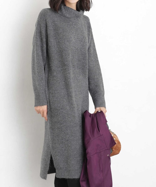 WEB限定／タートルネックニットワンピース｜ナノ・ユニバースの通販