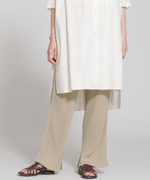 リブニットパンツ