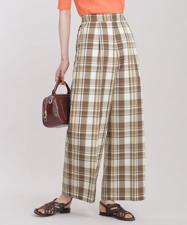 チェックワイドパンツ
