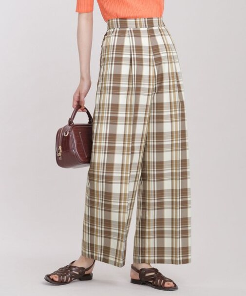 チェックワイドパンツ