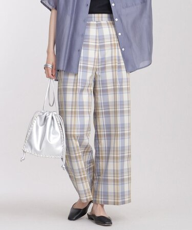 チェックワイドパンツ