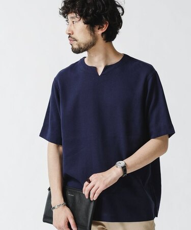 ユニフレッシャーリネン　キーネックシャツ