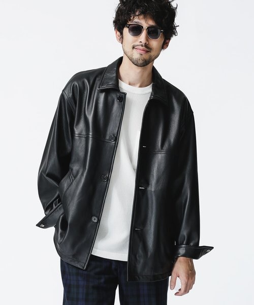 ジャケット・アウター nano universe wonder light leather coat WONDER LIGHT LEATHER カーコート｜ナノ・ユニバースの通販｜&mall