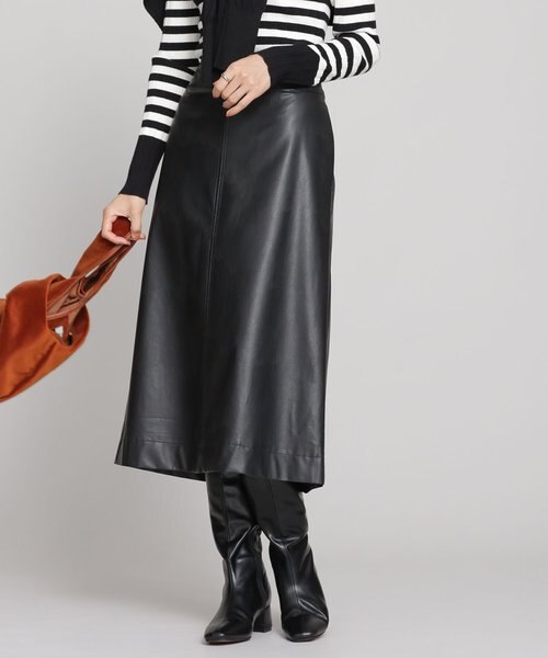 Theory フェイクレザー　A ラインスカート WEB限定／フェイクレザーAラインスカート｜ナノ・ユニバースの