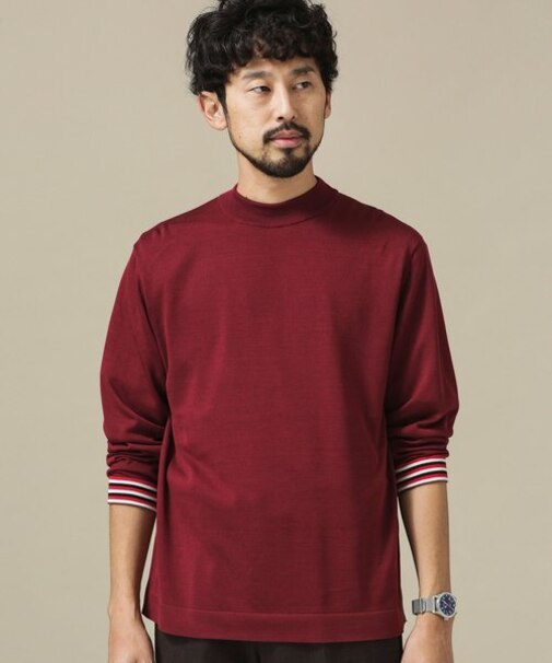 ［JAL×AXF×NU］シルクモックネックJAPANニット