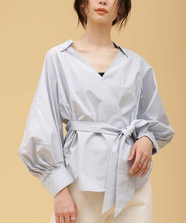 Mes Demoiselles／ボタンダウンカシュクールシャツ 長袖