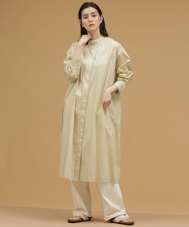 タブボタンシャツワンピース 長袖