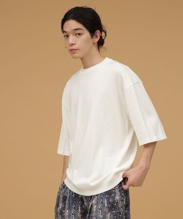 LB.03／ウォッシャブルハーフスリーブニットTシャツ