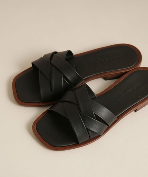 MAURO de BARI フラットサンダル マウロ デ バーリ MAURO de BARI フラットサンダル （NERO