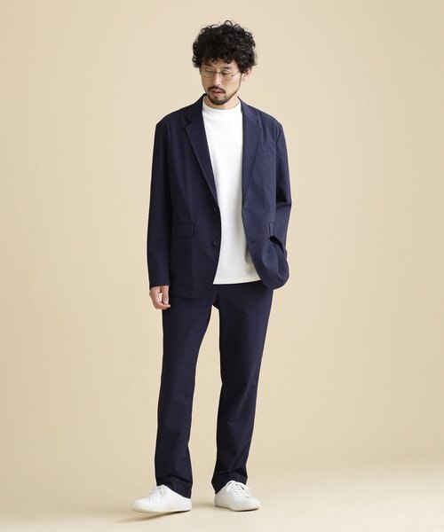 美品✨ナノユニバース　セットアップ　3ピース　シルク　ネイビー　光沢 LB.04／イージーケアセットアップ｜ナノ・ユニバースの通販｜&mall