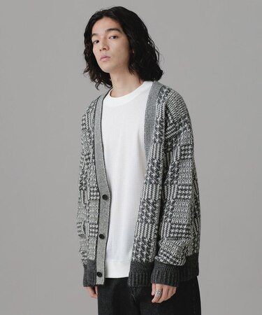 LB.03／ウールチェックカーディガン