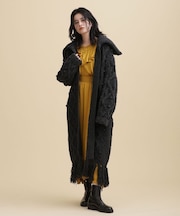 casa fline／フリンジロングニットカーディガン