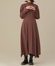 casa fline／ハイネックタックイレヘムドレス