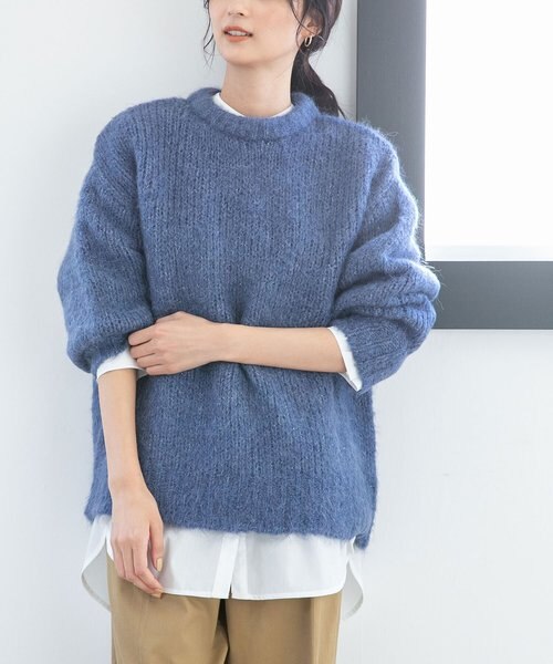 LB.04／ローゲージアルパカ混クルーネックニット｜ナノ・ユニバースの