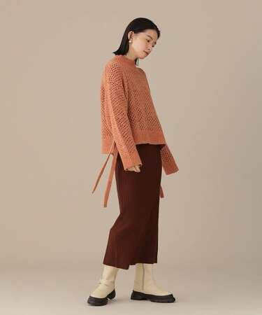 LB.03／モヘヤ混メッシュニット＋リブワンピースSET