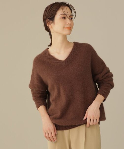 LB.03／ウォッシャブルフォックスVネックニットプルオーバー