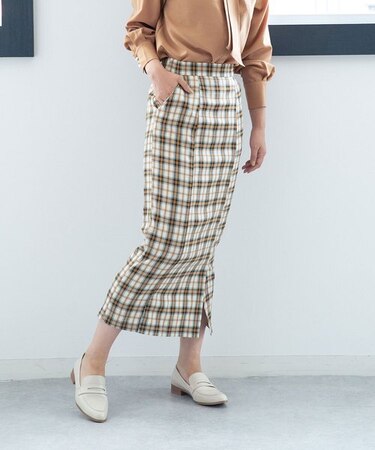 LB.04／ストレートシルエットチェック柄スカート