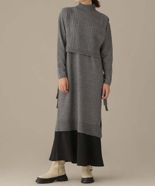 LB.03／レイヤードニットワンピ＋ベストSET