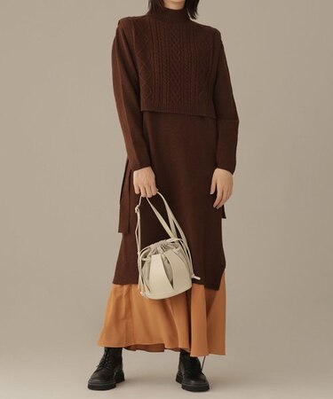 LB.03／レイヤードニットワンピ＋ベストSET