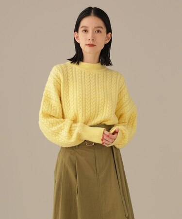 LB.03／ウールカシミヤケーブルショートニットプルオーバー