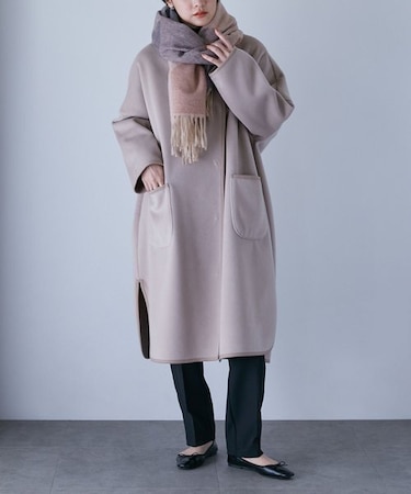 LB.04／パイピングノーカラーコート