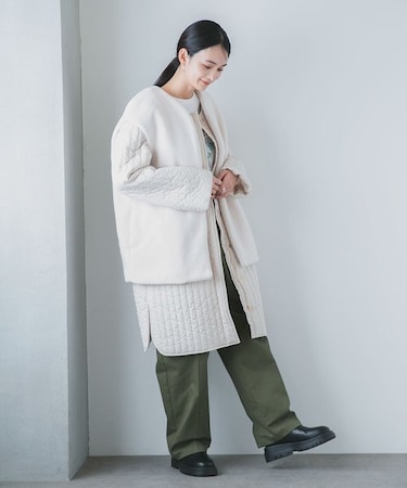 LB.04／ボアベスト×縦キルトコート セットアウター