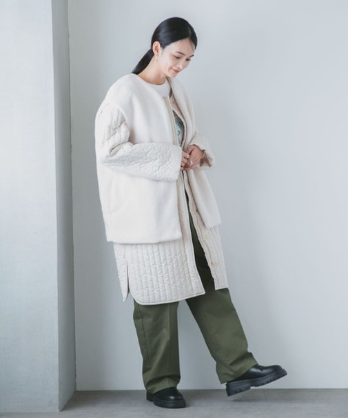 LB.04／ボアベスト×縦キルトコート セットアウター