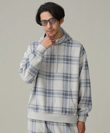 LB.04／総柄チェックスウェットパーカー
