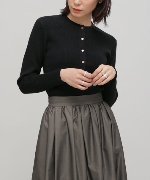 LB.03／アルガンオイル加工リブカーディガン