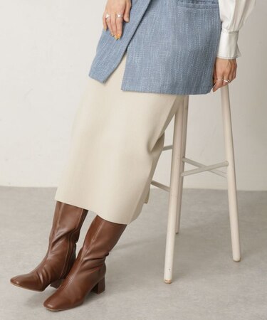 LB.04／ハーフミラノニットスカート