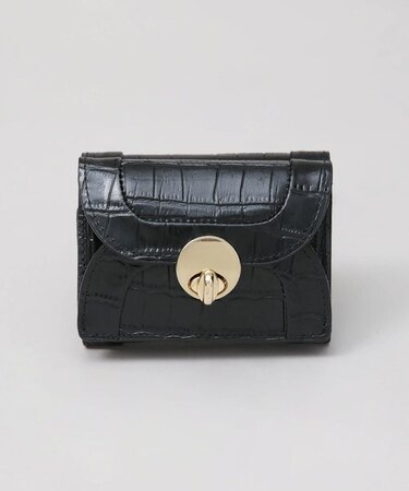 Hashibami／ラウンド クロコ型押し 3つ折り財布