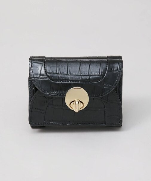 Hashibami／ラウンド クロコ型押し 3つ折り財布
