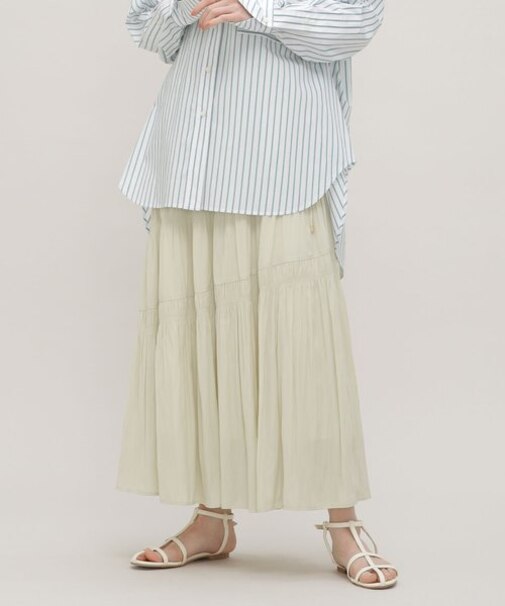 LB.03／シャーリングギャザーティアードスカート