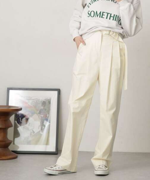 LB.04／D菅付ベルテッドタックパンツ