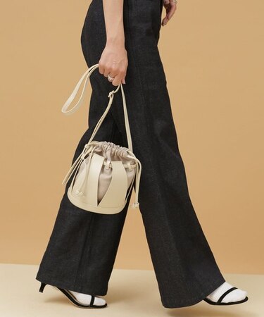 the dilettante／Daphne Mini レザー×へリンボン柄バッグ