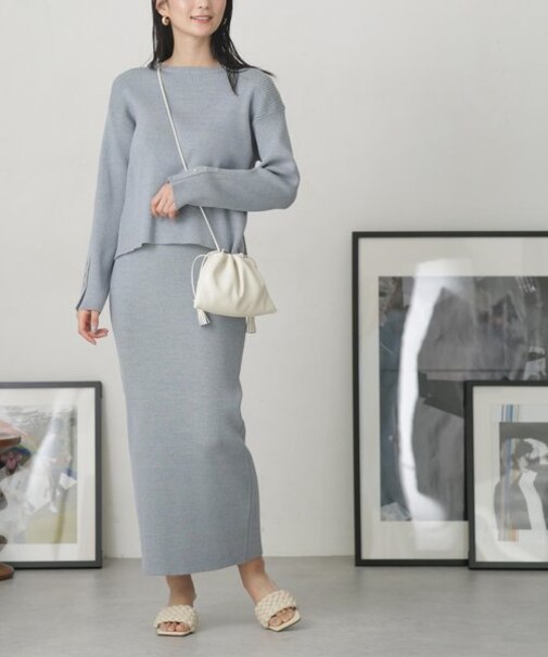 LB.04／メランジリブニットスカート