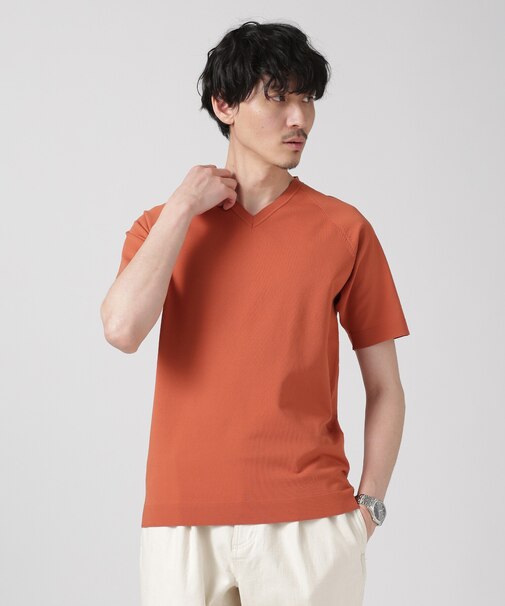 LB.03/SOLOTEXマルチファンクションVネックニット/半袖