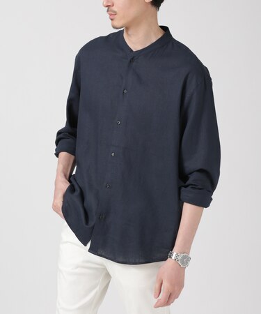 LB.04／WEB限定 「アンチスメル」 バンドカラーリネンシャツ