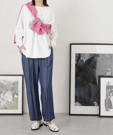 LB.04／ウエストリボンリヨセルリラックスパンツ