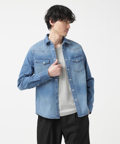LB.03／アーバンストレッチデニムウエスタンシャツ