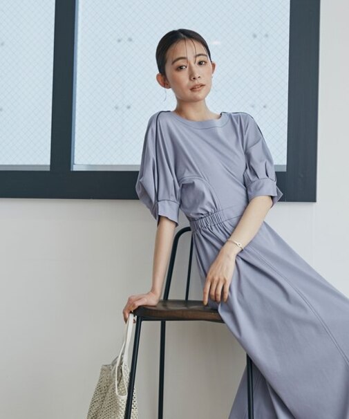 LB.03／配色ステッチドルマンカットワンピース