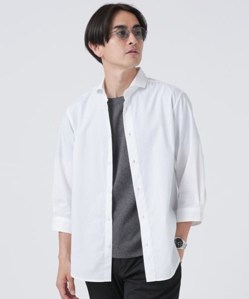 LB.03／｢ICE FLOW LINEN｣カッタウェイシャツ 7分袖