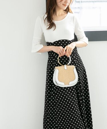 LB.04／ドットウエストレースアップワンピース