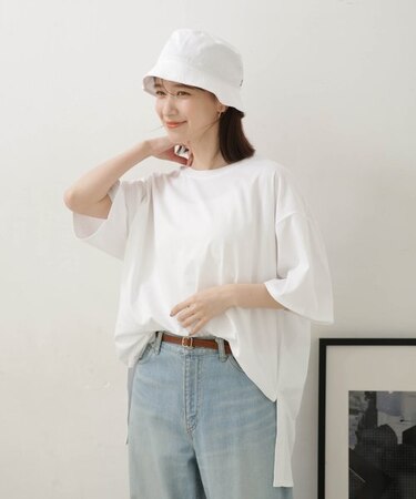 LB.04／超長綿サイドスリットチュニック丈Tシャツ