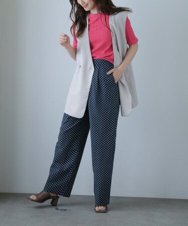 LB.04／ドットサッカータックパンツ