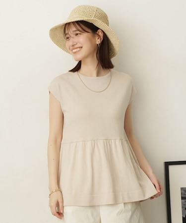 LB.04／フレンチスリーブティアードニットトップス