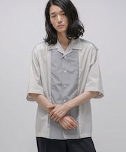 LB.03／ストライプパネルオープンカラーシャツ